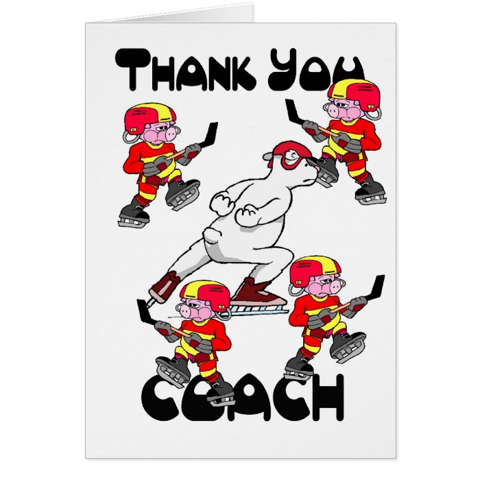 Thank you Ice Hockey Coach Greeting Cards