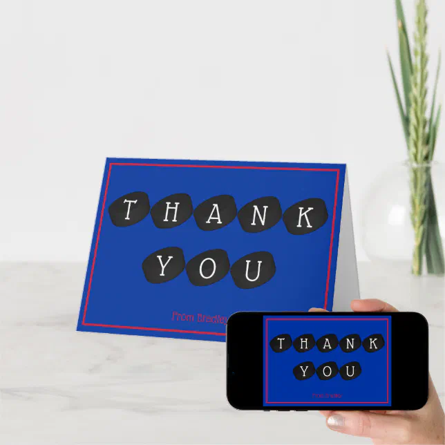 Thank You Ice Hockey Puck Custom Personalized Card | Zazzle