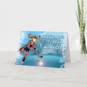 Thank You Ice Hockey Team Manager Card