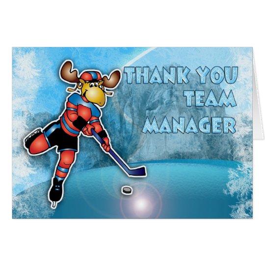 Thank You Ice Hockey Team Manager Card
