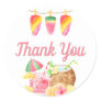 Thank You Ice Lolly Bunting Hawaiian Theme Party Classic Round Sticker