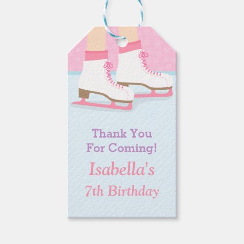 Thank You Ice Skating Birthday Party Gift Tags