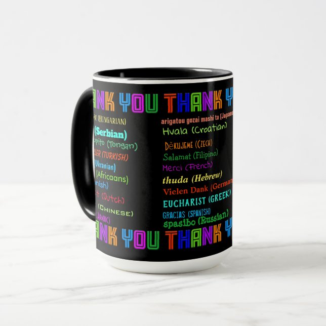 Thank You in 30 Different Languages Mug (Front Left)