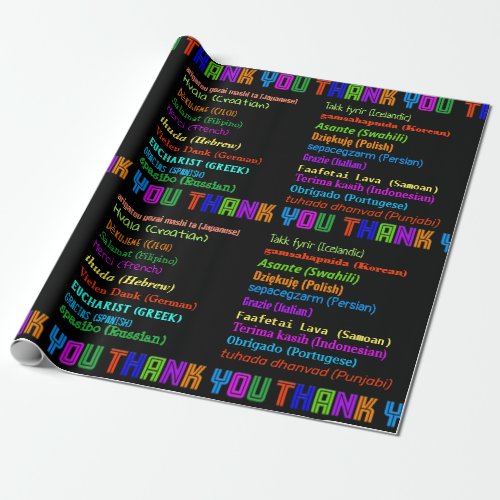 Thank You in 30 Languages Appreciation Wrapping Paper
