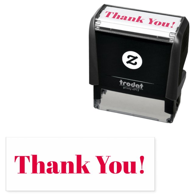 Thank You! in Bold Text or Your Message Self-inking Stamp (In Situ)
