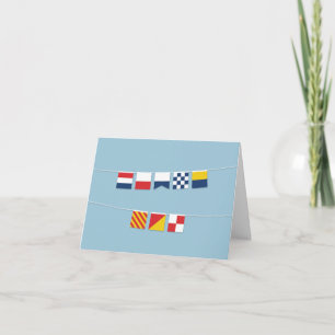 THANK YOU in Colorful Nautical Flags Card