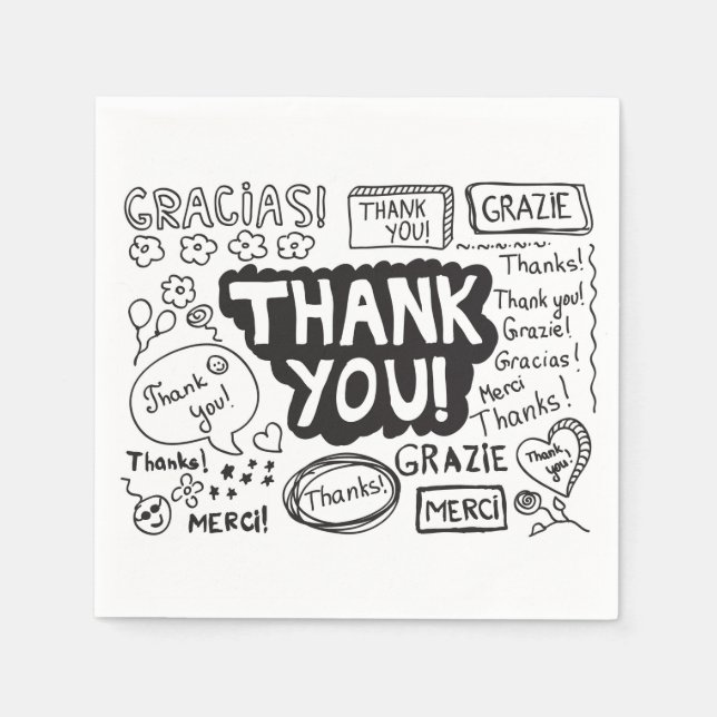 Thank You In Different Languages Napkins (Front)
