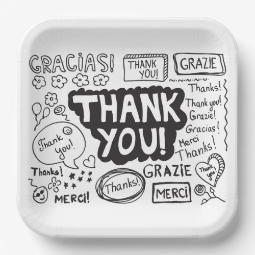 Thank You In Different Languages Paper Plates