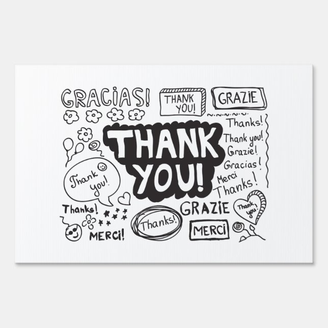 Thank You In Different Languages Sign (Front)