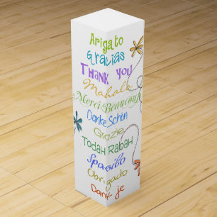 Thank You in Foreign Languages Wine Box