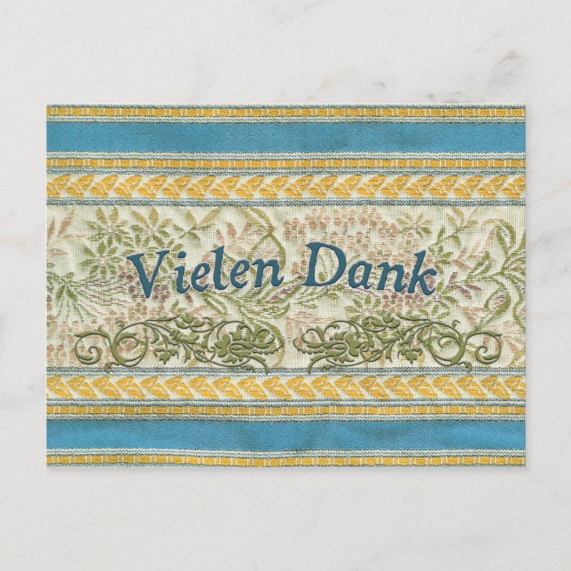 Thank You in German, Vielen Dank Postcard (Front)