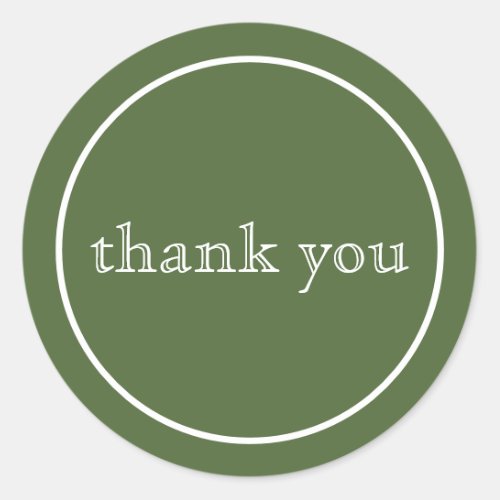 thank you in green classic round sticker
