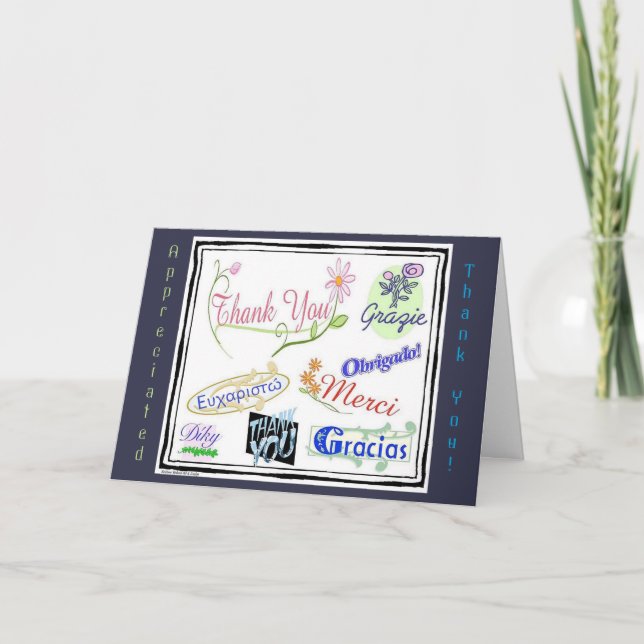 Thank You in Many Languages Card (Front)