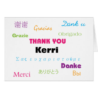 Thank You in Many Languages Colorful Personalize Cards