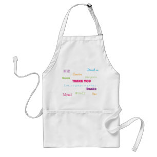 Thank You in Many Languages Colorful Typography Adult Apron