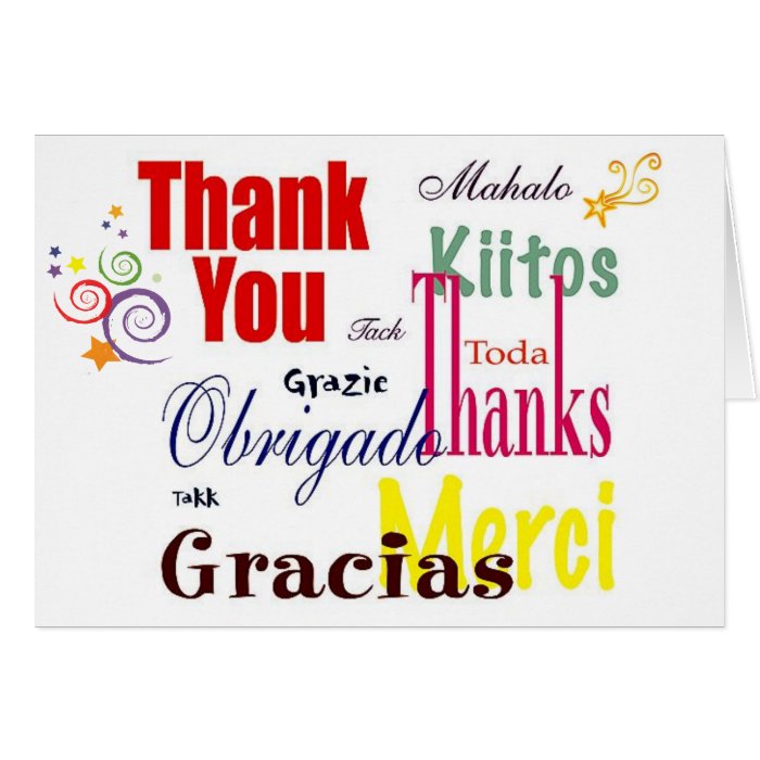 Thank You in Many Languages Note Card