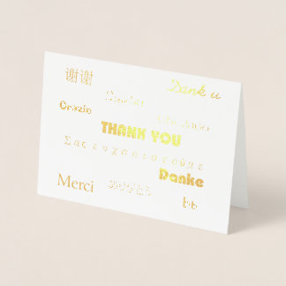 Thank You in Many Languages Personalize Foil Card