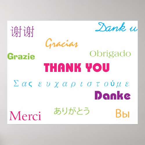 Thank You in Many Languages Poster