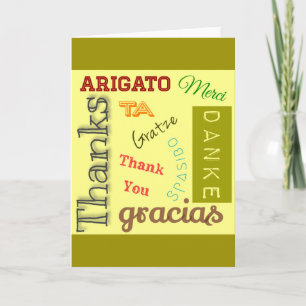 Thank You in Many Languages Typography Design Card