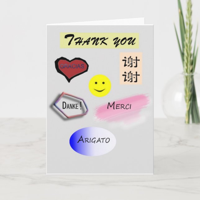 Thank You in multiple languages Card (Front)