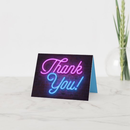 Thank You in Neon Lights | Zazzle.com