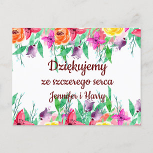 Thank you in Polish Dziękuję Poland Gift Po polsku Postcard