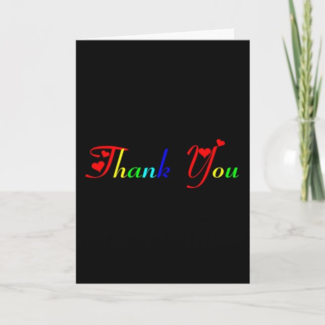 Thank You in Rainbow Colors Card (Front)