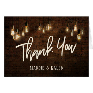 Thank You Industrial Bricks w/ Edison Lights Cards
