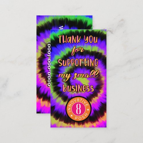 Thank you Innov8tive Posh dark tie dye Business Card