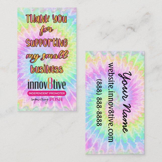 Thank you Innov8tive Posh tie dye Business Card (Front/Back)