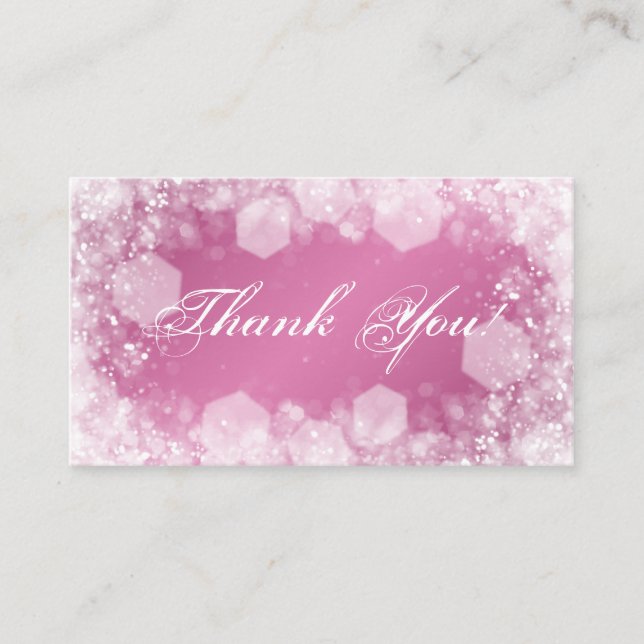 Thank You Insert Baby Shower Night Sparkle Pink (Front)