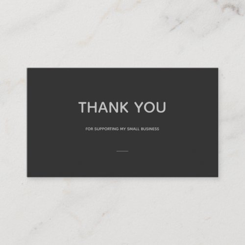 Thank You Insert Card with Faux Gold  Black