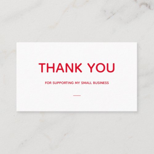 Thank You Insert Card with Red Text