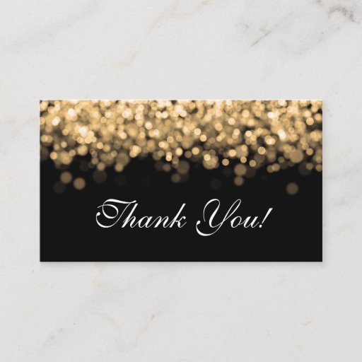 Customizable Thank You Insert Gold Lights Business Card Template