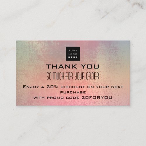 Thank You Instagra Discount Code Rose  Logo Paint Business Card