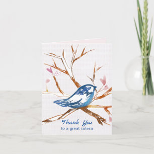 Thank You Intern Bluebird In A Tree Heart Leaves