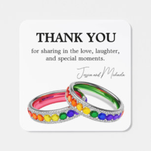 🌈Thank You Intertwined in Pride Square Sticker