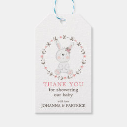 Thank You It&#39;s A Girl Baby Bunny Baby Shower Gift Tags
