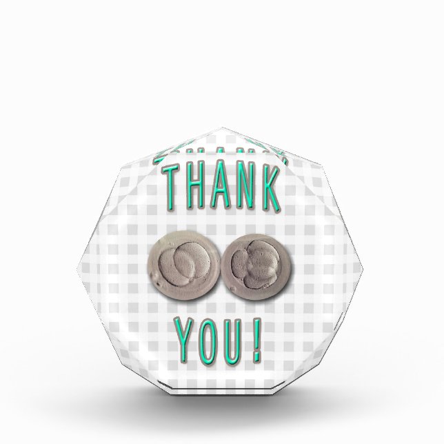 thank you ivf invitro fertilization embryos acrylic award (Front)