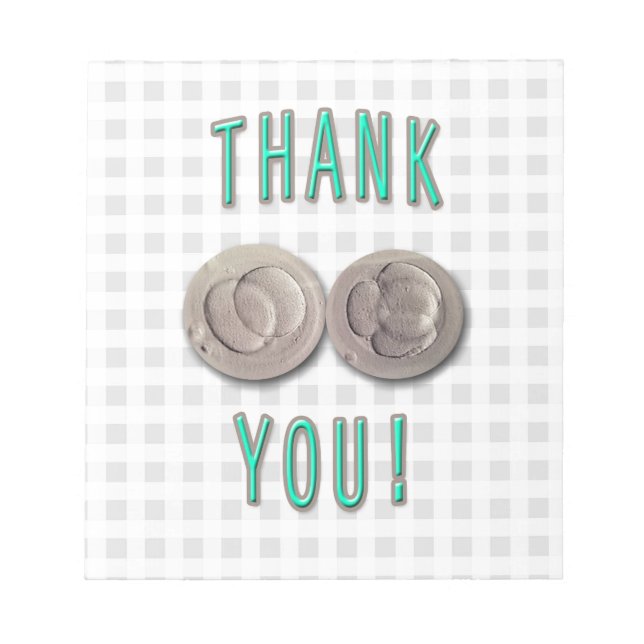 thank you ivf invitro fertilization embryos notepad (Front)