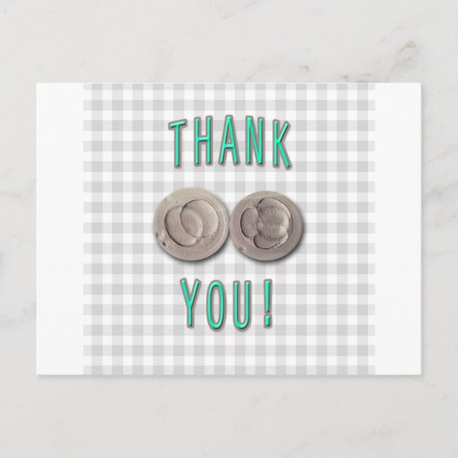 thank you ivf invitro fertilization embryos postcard (Front)