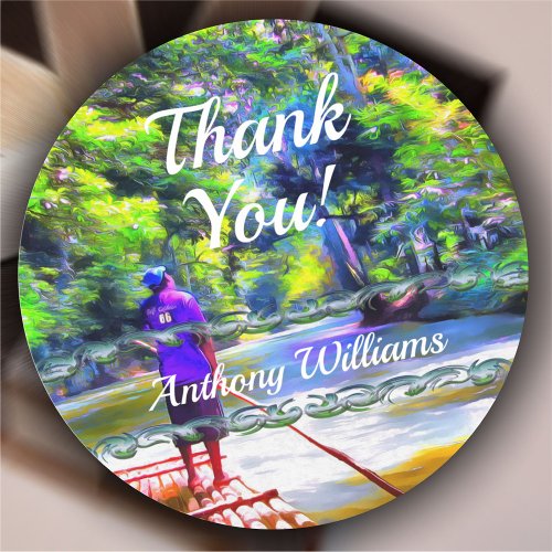 Thank you Jamaican River Raft Ride J001 Classic Round Sticker