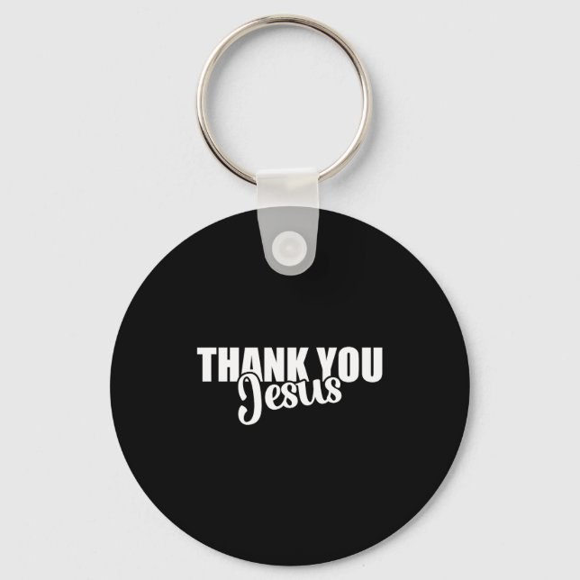 Thank You Jesus Faith Based Christian Bible Gospel Keychain (Front)