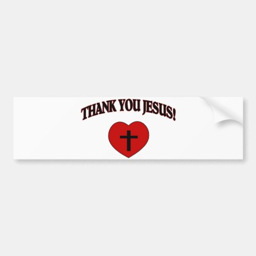 Thank You Jesus Heart Bumper Sticker