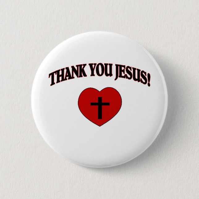 Thank You Jesus (Heart) Pinback Button (Front)