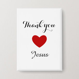 Thank You Jesus   Modern Christian Faith Heart Button