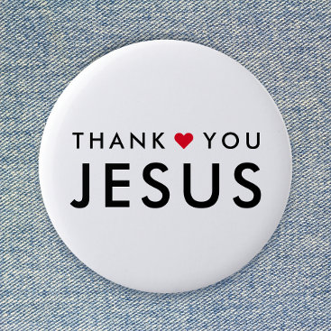Thank You Jesus | Modern Christian Faith Heart Button