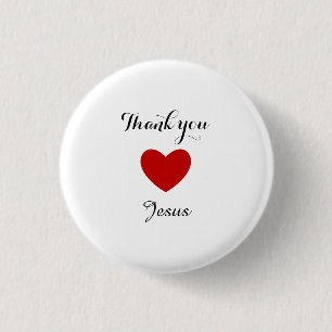 Thank You Jesus   Modern Christian Faith Heart Button
