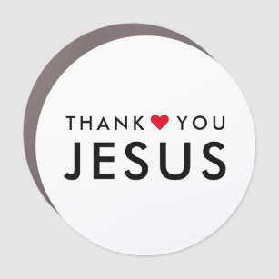Thank You Jesus   Modern Christian Faith Heart Car Magnet