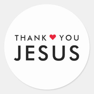Thank You Jesus   Modern Christian Faith Heart Classic Round Sticker